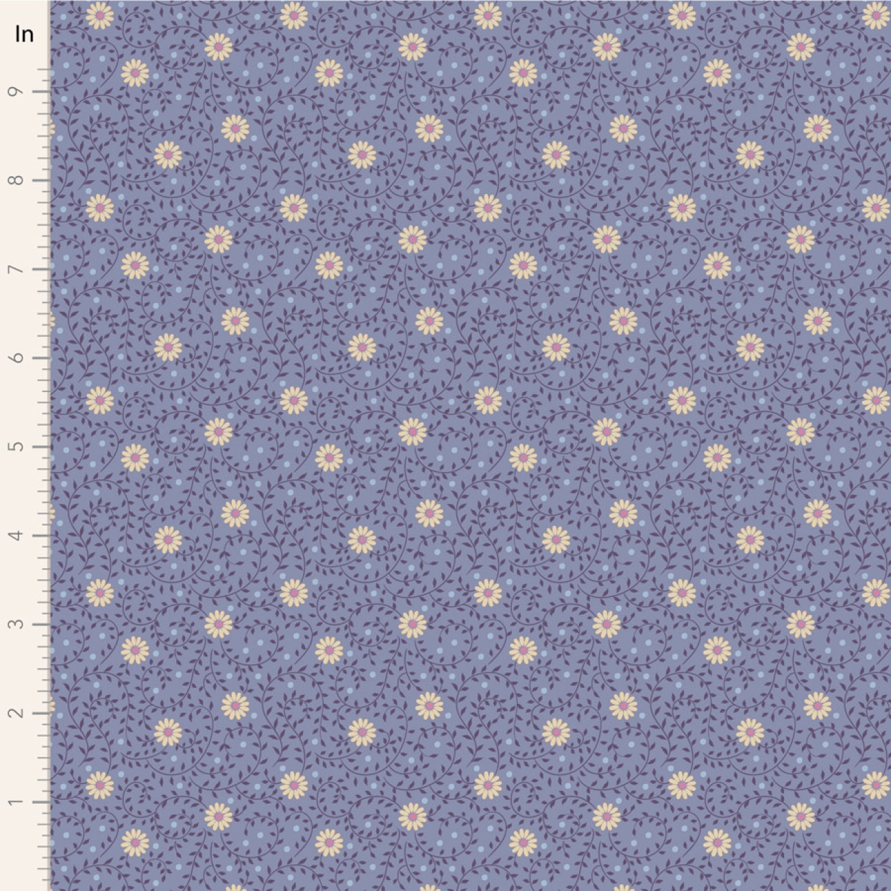 Tilda Patchwork Stoff Baumwolle - Sanctuary - Daisydream Pitch Blue